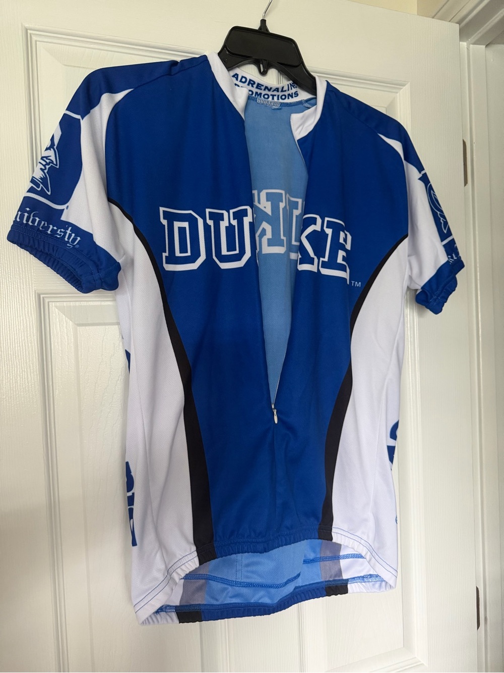 Adrenaline Promotion Duke Blue and White Cycling Jersey